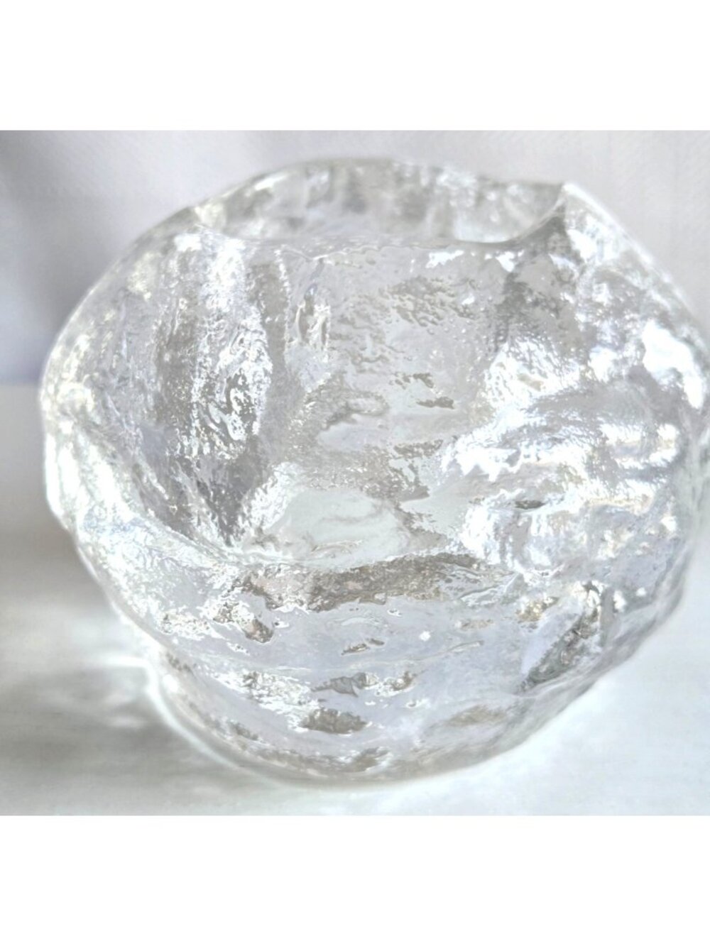 Vintage KOSTA BODA Snowball Candle Votive 3 inch H x 3.5 inch W Signed - Picture 3 of 6